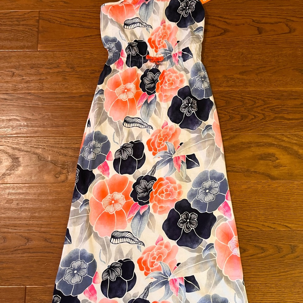 Gymboree Floral Dress -‎ Coral, Navy, and White